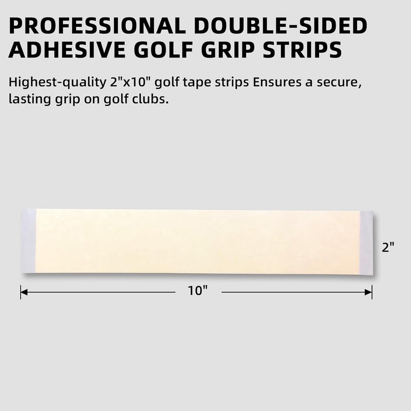 Crestgolf Professional Golf Grip Tape 1.2U Thick Adhesive, 2" x 10" Solvent Activated Double Sided Adhesive Strips for Regripping Golf Clubs - Image 4